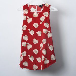 Theory Zabetha Harper Print Silk Top Large L